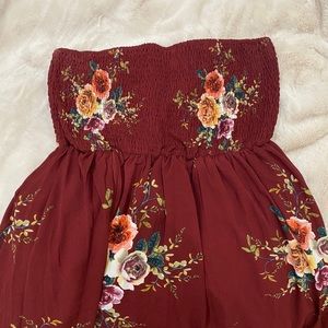 Burgundy floral Showpo maxi dress